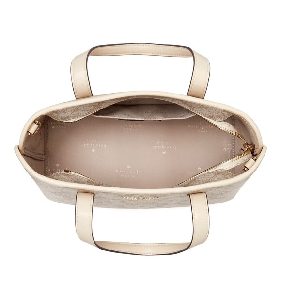 New Kate Spade Spade Flower Small Tote Dark Beige Multi - Picture 4 of 5